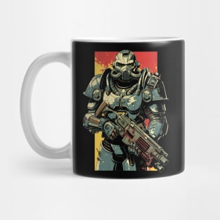 Dystopian Knight in Full Armor - Post Apocalyptic Mug